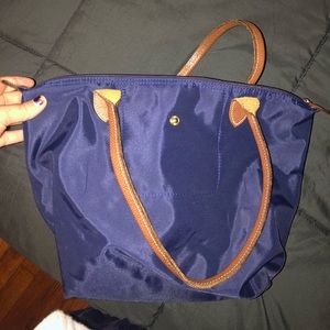 Navy Long Champ Small Bag